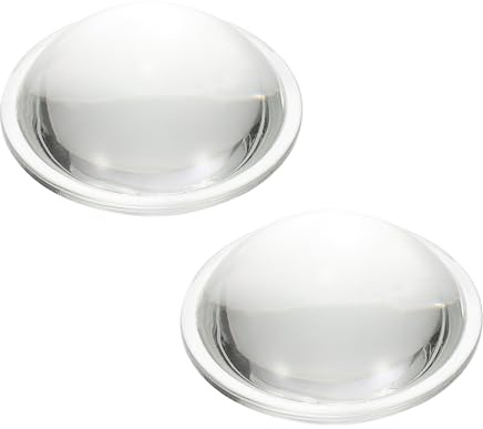 PATIKIL Diámetro 54mm Lente Plano Convexa,2 Pcs Altura 23.5mm Vidrio De Borosilicato Alto Lente Óptica Convexa Condensadora Con Borde Para Linterna Faro De Coche Bicicleta Foco,Clara 2.4mm