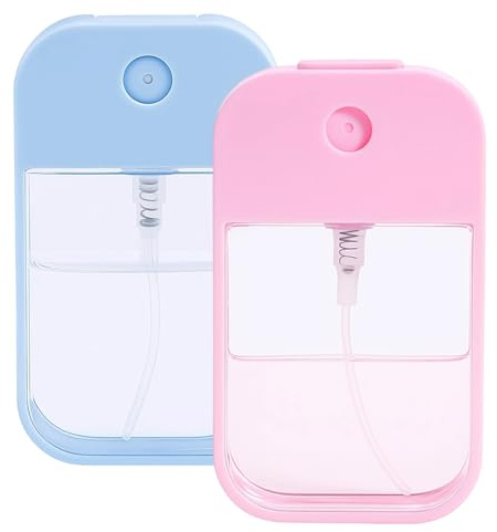 tiyiyok 2 Mini Atomizadores de 45 ml, Bote Spray Pulverizador Recargable Reutilizable, Atomizador de Perfume Recargable, para Perfumes, Tónico Facial, Cosméticos, Pulverizador Agua Portátil de Viaje