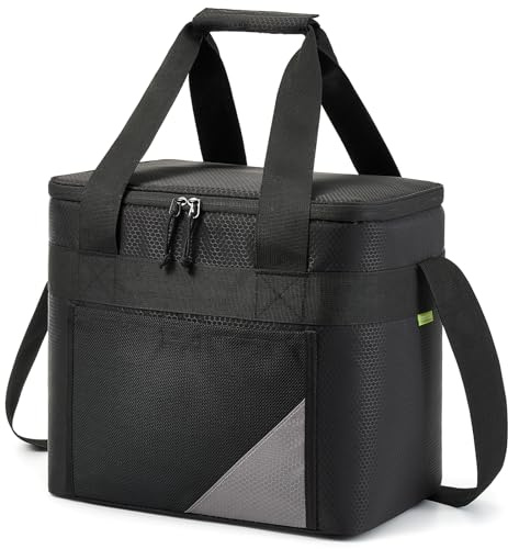 PeranoRidia Kylväska 30L, Lättvikts Kylbox, Isolerad Termoväska för Camping, Strand, Picknick, Resor, Svart