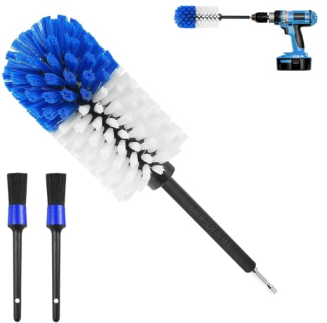 Productos Limpieza Coche, Limpieza Moto con 2 Cepillos (Azul & Blanco)