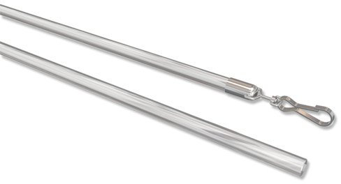 INTERDECO Schleuderstäbe/Gardinenstäbe (2 Stück) Glasklar aus Kunststoff für Gardinen/Vorhänge, Remo, 75 cm