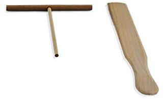 NutriChef Crepe Speader & Spatula Turner - Replacement Parts for Model Numbers PCRM12, PCRM12.V7, PCRM12EU. Wooden Utensils for Making Crepes,T-Shape Construction, Convenient Size, and Easy to Use