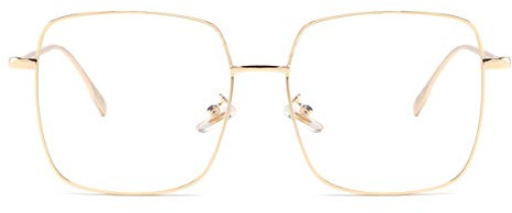 Dollger Blue Light Blocking Glasses for women Filter Blue Light Glasses Retro Metal square Frame Eyeglasses GOLD