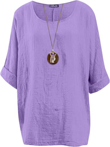 Love My Fashions® Women's Italian Lagenlook Tunic Top Oversized Blouse 3/4 Sleeve Round Neck Casual & Comfortable UK Fashion