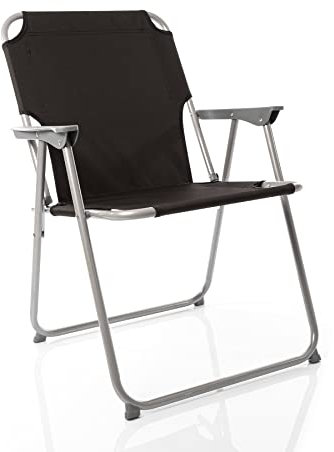 BigDean 6X Klappstuhl Faltstuhl Campingstuhl Angelstuhl schwarz robust klappbar bis 120kg belastbar klassischer Gartenstuhl Klappstuhl für Garten & Camping - Campingstuhl faltbar