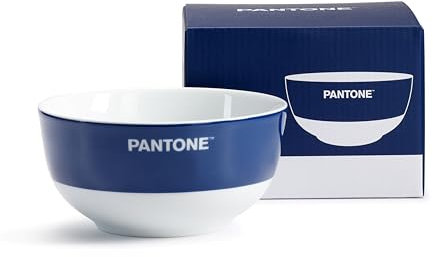PANTONE™ - Bol Petit Déjeuner Porcelaine Résistante, Durable, Anti Taches, Rayures, Odeurs - Bowl Tasse Grande Cereales et Bol Soupe 650ml 13,8x7 Lave Vaisselle et Micro Onde, Bols Idee Cadeau 1 Pièce