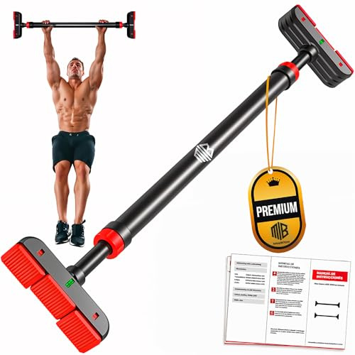 ManiBoom Barra Dominadas Puerta Sin Tornillos (72-112cm, 200kg) - Pull Up Bar Door Telescópica con Bloqueo de Seguridad para Calistenia en Casa
