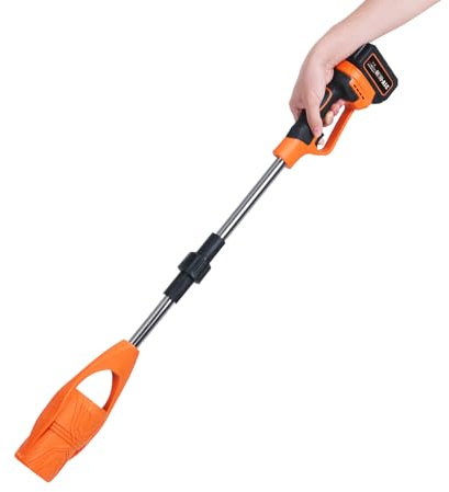 Akku Laubbläser 400W, Kabelloser Laubbläser mit 1 Batterie und 1 Ladegerät, Abnehmbarer und Faltbarer Laubbläser für Rasenpflege, Terrasse, Innenräume, 63m/s Luftgeschwindigkeit (Orange)