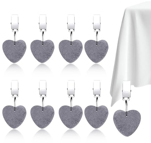 CUVZORA Set di 8 fermatovaglia per esterni, peso extra pesante della tovaglia, resistente per esterni, con funzione antivento, perfetto per giardino, campeggio, matrimoni e feste