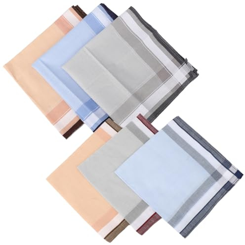 KIRZAX 6 pezzi di asciugamani quadrati da uomo, fazzoletti da uomo 40 x 40 cm, fazzoletti di stoffa classici, fazzoletti da uomo tradizionali, fazzoletti a quadri grandi da uomo in regalo