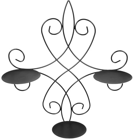 LOLIPPYY Support Mural pour Bougie en Métal Noir Style Vintage Chandelier Décoratif Mural Porte-Bougie Décoratif pour Décoration Intérieure Applique pour Bougie Pilier pour Salon