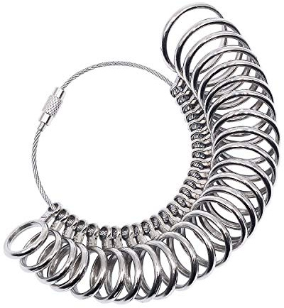 NIUPIKA Ring Sizer UK Size Gauge Set Finger Size Measurer Men Women Wedding Rings Sizing Jewellery Making Tools Size Measurement A-Z Metal Steel