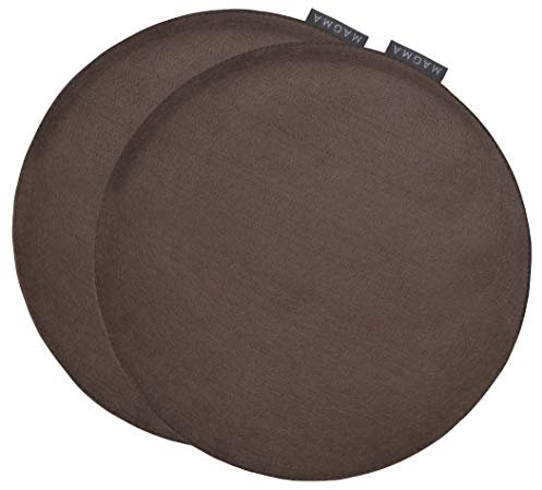 MAGMA-Heimtex AVARO Stuhlkissen Filzimitat 2´er-Set rund Ø ca. 35cm (braun)