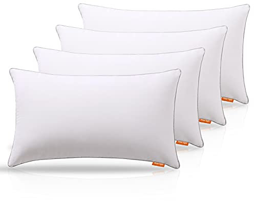 Sweetnight Almohada de Fibra 48x74cm Juego de 4 Unidades, con Cremallera Lateral para Ajustar la Altura, Cojín para Dormir Transpirable y Cómodo, Agradable a la Piel, Lavable a la Máquina