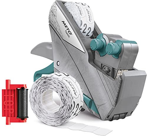 Original Meto Classic XL Giant Preisauszeichner Set – Preis, Großdruck (1-zeilig, 7-stellig für 29 x 28 mm Etiketten, sofort einsatzbereit), 1x Handauszeichner
