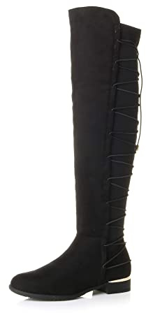 AJVANI high over the knee stretch pull on low heel boots size 6 39