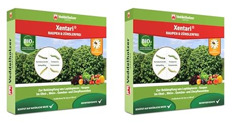 Veddelholzer Xentari 8 x 2 g bruchi e disidratatori contro bosso, bruchi e bruchi nocivi. Xentari privo di cingoli di bosso, spray per agricoltura biologica, non pericoloso per api.