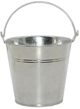 HERSIG - Cubo de metal con asa mediano | Macetero redondo - d11,5x10/16cm