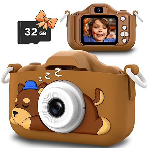 Slothcloud Fotocamera Selfie per Bambini,Regali di Compleanno per Ragazzi dai 6 ai 12 Anni,Videocamere Digitali HD per Bambini Piccoli,Giocattolo per Adolescenti di 6 7 8 9 10 Anni Con 32GB Scheda