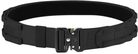 KRYDEX GEAR Quick Release Rigger MOLLE Belt 1.75 Inch Inner & Outer Tactical Heavy Duty Belt (Black, Medium)