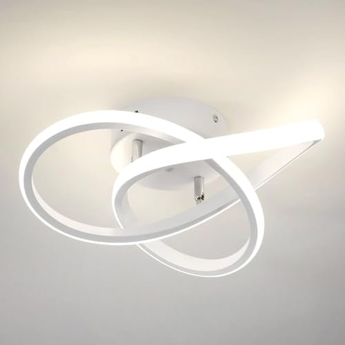 Comely - Plafoniera LED rotonda a Soffitto, bianca, potenza di 30W, 3375LM. Design Moderno a intreccio. Luce naturale 4500K, adatta ad Corridoio, Cucina, Camera da Letto o Soggiorno,30cm.