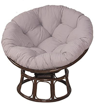 YeGang Papasan Coussins de Chaise Ronds, Doux Épais Coussin Fauteuil Papasan Coussin Fauteuil Rotin pour Jardin ExtéRieur, Balcon Et Salon (120x120CM,Gris)