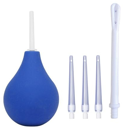 Enema Bulb Rektal Spruta Ren Silikon Douche Cleanse Kit för förstoppning, Kolon Rengöra med 5 Avtagbara Smala Munstycken För Män Kvinnor (89ml)
