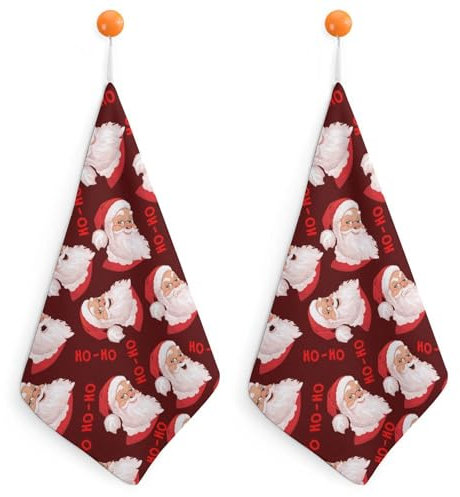 FZRTGOP Lustiger Weihnachtsmann Handtücher Weich Sehr Saugfähig Badetücher 2Er Pack Handtuch Für Badezimmer Küche 30cm