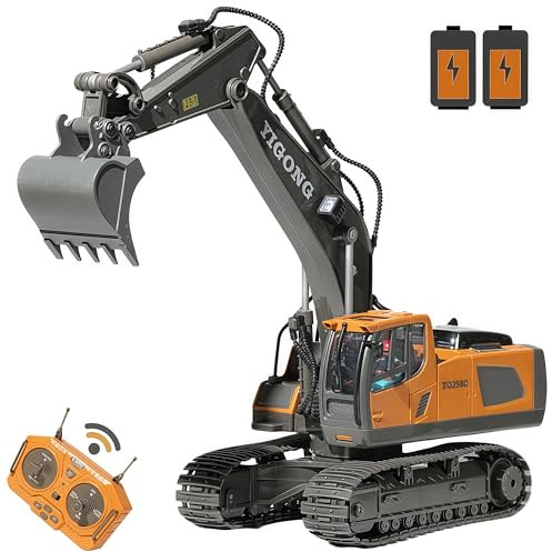 RC Excavator with Lights and Sound, Construction Vehicles Toys,11-Channel Remote Control Heavy Equipment Toy for Adults Kids Boys Ages Year 3-5 4-7 8-12 13+ Kids Christmas Birthday Gift 2026