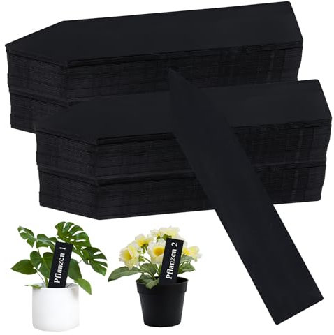 Lot de 200 étiquettes pour plantes à écrire, noires, étiquettes enfichables pour l'extérieur, résistantes aux intempéries, accessoires de jardin