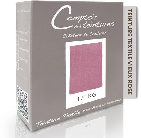 COMPTOIR DES TEINTURES – Teinture Textile – Mélange Vieux Rose (pour 1,5 kg linge) – Teintures Durables pour Draps, Serviettes et Nappes – Facile à Utiliser en Machine à Laver ou à la Main