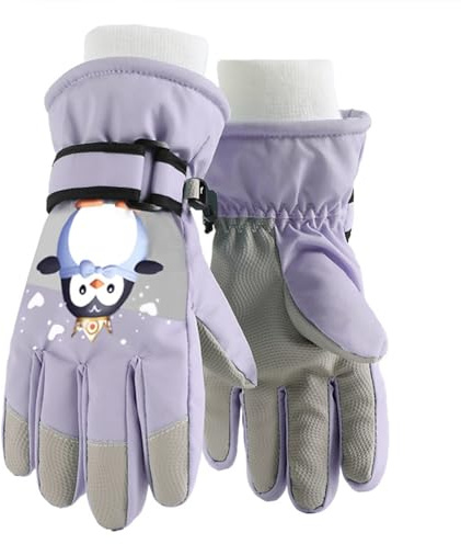 ueqtuiof Guanti Impermeabili Bambini, Guanti Da Sci Ciclismo, Muffole Da Neve pinguino e Antivento Per Bambine e Bambini Sci, Snowboard, Equitazione, Corsa, Escursionismo