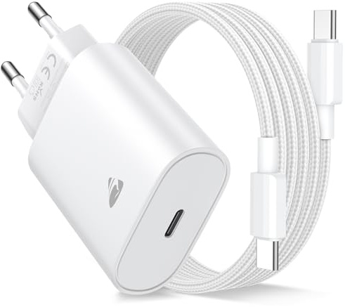 Chargeur USB C Rapide pour iPhone 17/16/15,Prise Adaptateur USB C Chargeur Rapide avec 2m Câble USBC,Compatible iPhone 17/17 Air,16e,16/15 Plus,17/16/15 Pro, Pro Max, Pad, Adaptateur Secteur