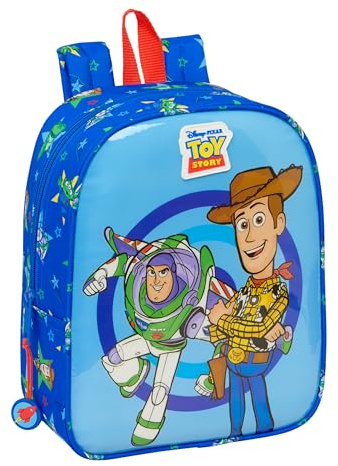 TOY STORY GOOD VIBES Kinderrucksack, Kinderrucksack, Schulrucksack, anpassbar an Kinderwagen, ideal für Kindergärten, bequem und vielseitig, Qualität und Widerstandsfähigkeit, 22 x 10 x 27 cm