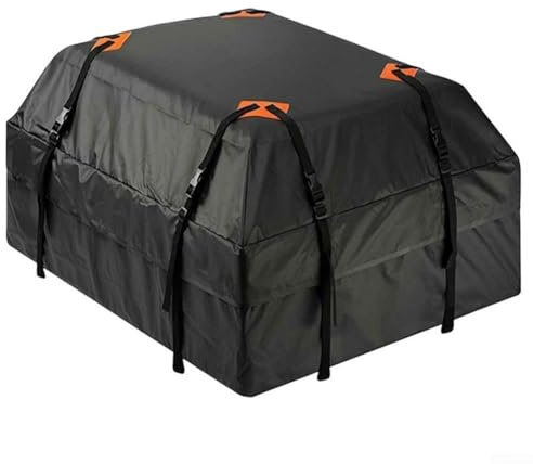 Takväska för bil 425 L, vattentät och mjuk lasthållare med skal, 112 x 87 x 44 cm solbeständig duffel för resor, camping med takräcke (420 D)
