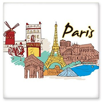 France Paris Tour Eiffel Arc de Triomphe Louvre aquarelle Biscuit carrelage en céramique pour décoration de salle de bain Décor de cuisine Carreaux de céramique murale Carreaux Medium