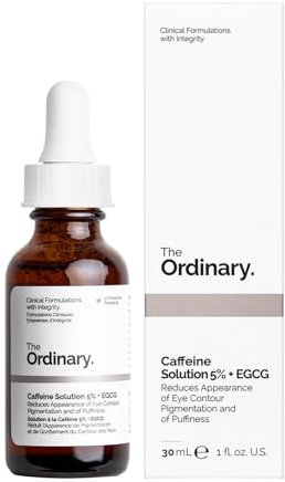 The Ordinary Caffeine Solution 5% + EGCG, Depuffing Eye Serum for Dark Circles and Tired Eyes, 30ml