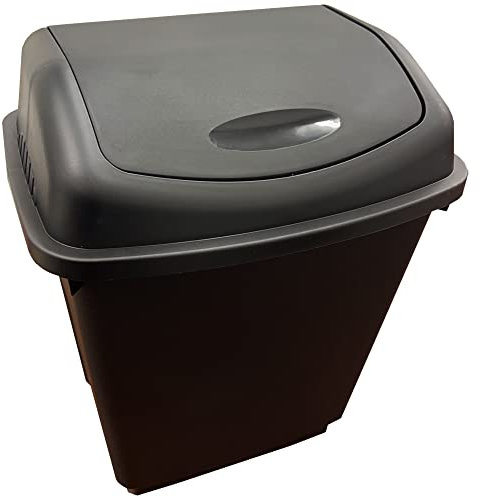 STORM TRADING GROUP 50L Black Swing Bin Waste Rubbish Recycling Flip Top Dustbin For Home Kitchen Office Bin (1)