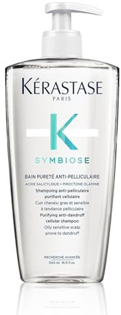Kérastase Symbiose, Beruhigendes Anti-Schuppen Shampoo, Für fettige und empfindliche Kopfhaut, Ohne Sulfate und Silikone, Bain Pureté Anti Pelliculare, 500 ml