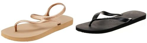 Havaianas, Women's, Flash Urban, Beach Sandals, Rose Gold, 6/7 UK Unisex Adult's Flip Flops, Black (6/7 UK)