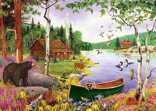 Cobble Hill - 35 Piece Jigsaw Puzzle - Bear Lake - Perfect For Both Older & Younger Puzzlers - Ideal For Travel - Delightful Gift Idea