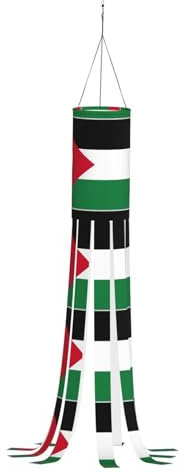 Manica a vento leggera con stampa della bandiera della Palestina - Decorazioni di Halloween con fantasma albero autunnale festivo