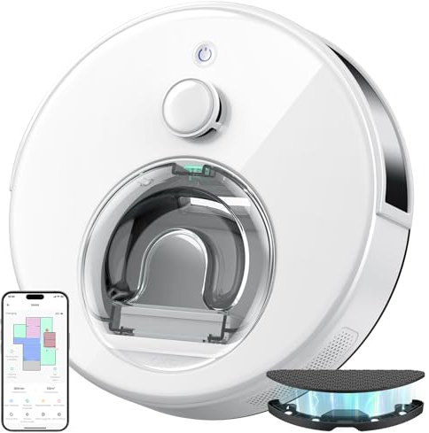 OKP L6 Robot Vacuum Cleaner with Cartographic Function, 3 in 1 dToF Laser Navigation, 6000Pa, Obstacle Avoidance PSD, Custom Cleaning, WiFi/Alexa/App, for Carpets and Animal Hair