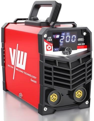 VECTOR WELDING Poste à Souder MMA à électrode 200A, Machine à souder portable à électrode MMA/STICK avec écran LED, IGBT, ARC 200
