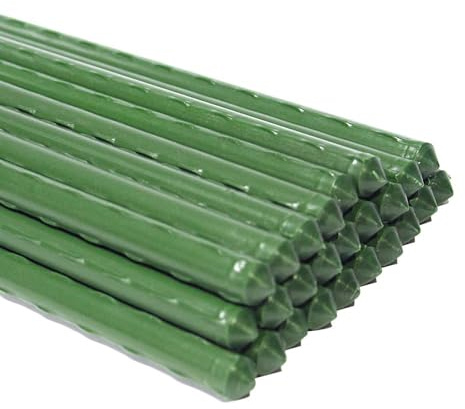 G-LEAF 25 Pack Garden Stakes 11MM Plant Stakes Sturdy Plant Support 120cm Long,Plant Holder,Climbing Aid Indoor Plants Plastic,Plant Stabilizing Stick,Plant Stick,Flower Holder