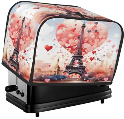 Copertura per tostapane, 2 fette, romantica Paris, impermeabile, antipolvere, per piccoli elettrodomestici da cucina