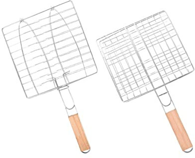 PartyKindom 2pezzi Per Rete Retine Per Barbecue All Retine Per Verdure Da Picnic Rete Con Manico in Adatto Per Feste e