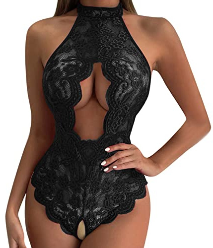 LDZYXY Completo Intimo Donna Seducente Sexy Infermiera Sexydonna Carnevale Abito Vestiti Hot Coniglietta Perizoma Aperte Reggiseno Balconcino (A2-Nero, S)
