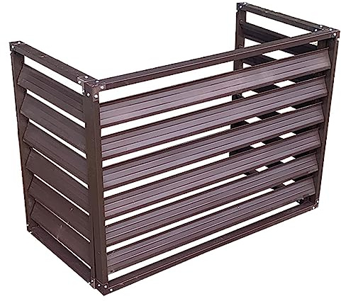 Copertura per condizionatore d'aria in alluminio e protezione per pompa di calore, copertura per unità esterna per facciate, marrone, 100 x 50 x 70 cm, design elegante e resistente alle intemperie