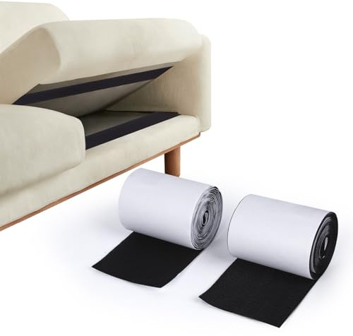 Dezzer Adesivo Forte per Tessuto, 300 cm × 10 cm Feltro Adesivo, Nastro Biadesivo per Interni ed Esterni, Nastro Magnetico Autoadesivo con Gancio e Anello Nero per Casa Ufficio Alberghi Cucina